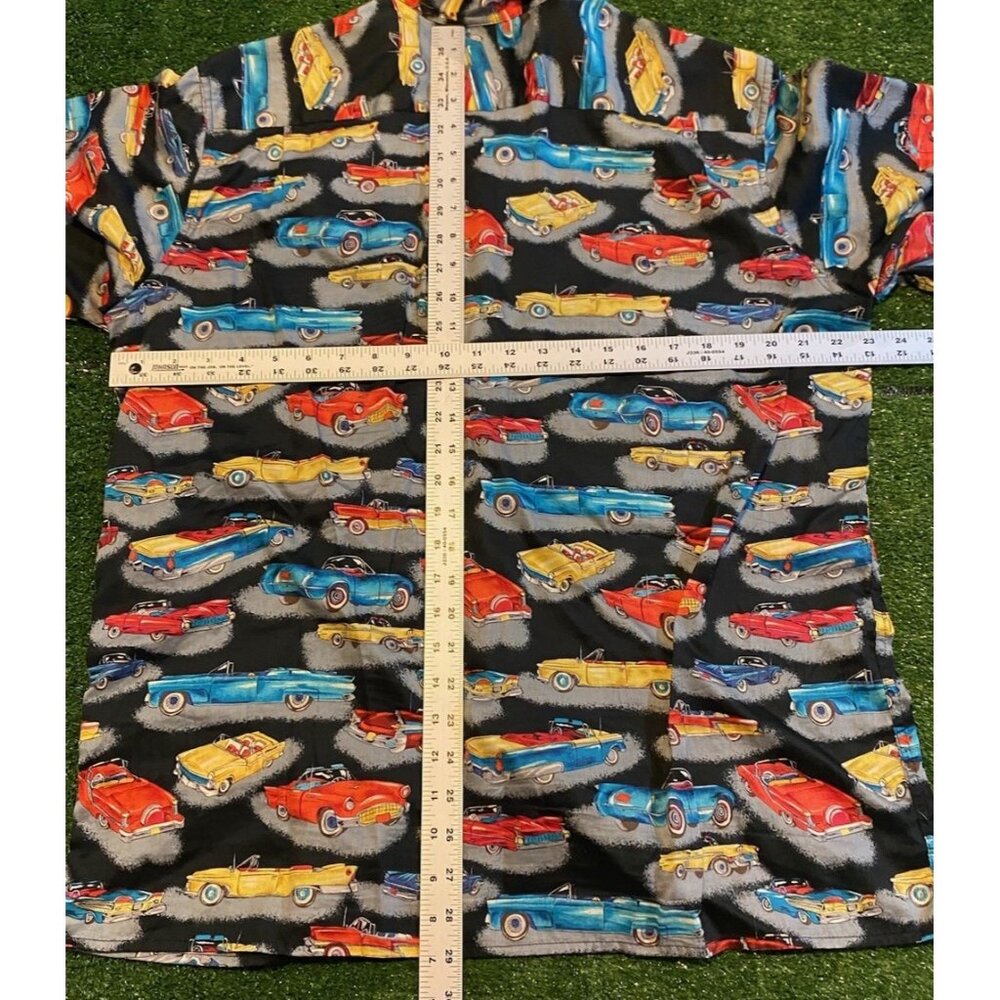 Vintage Reyn Spooner shirt mens large cars all over print american classics 26 - Picture 8 of 9